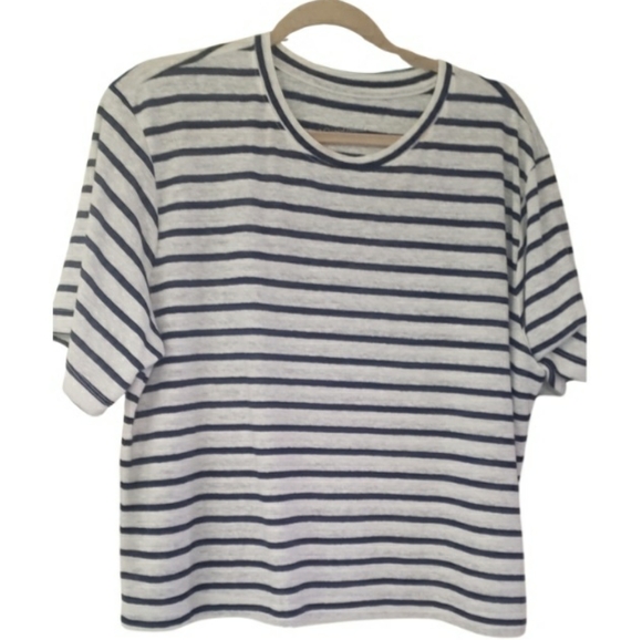 Universal Thread Womens Linen Striped Tee XL - Picture 1 of 5